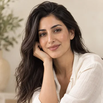Portrait of fictional customer Leila Haddad